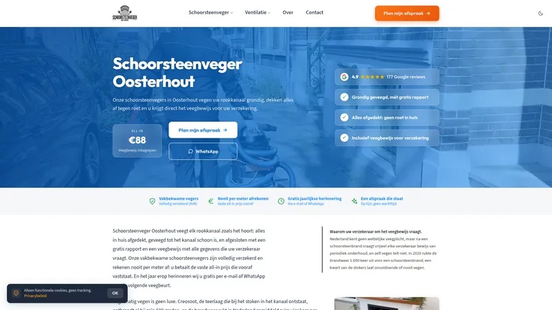 Website van Schoorsteenveger Oosterhout