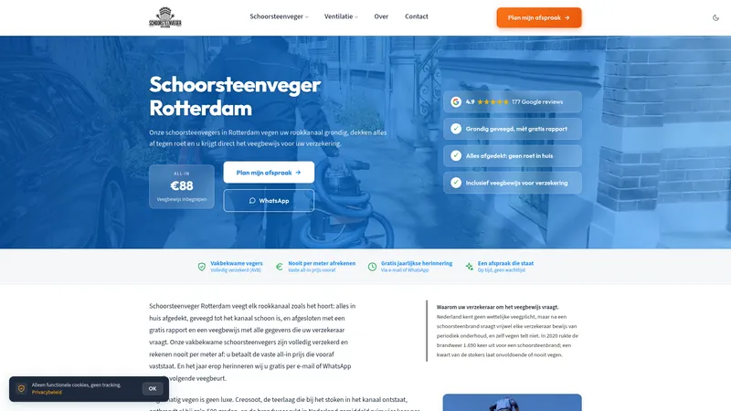 Website van Schoorsteenveger Rotterdam