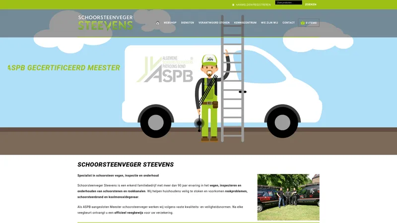 Website van Schoorsteenveger Steevens