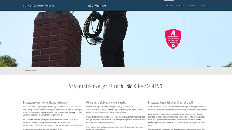 Website van Schoorsteenveger Utrecht