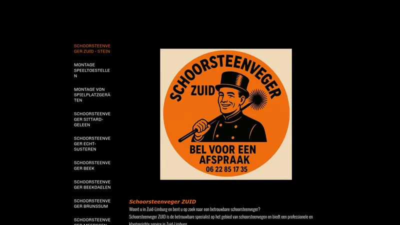 Website van Schoorsteenveger Zuid - Stein