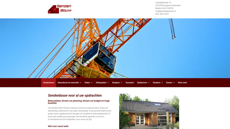 Website van Senden Bouw