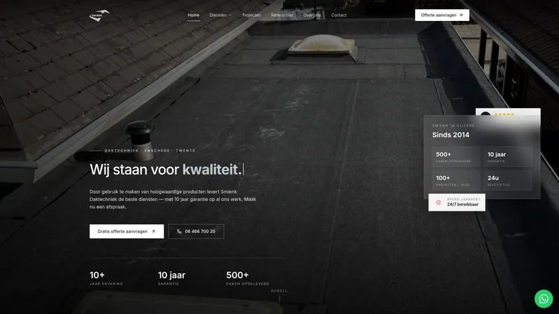 Website van Smienk Daktechniek
