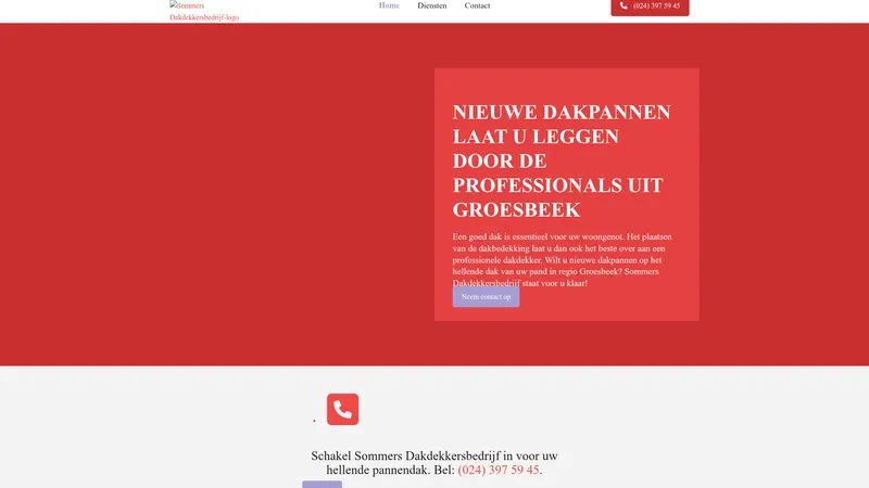 Website van Sommers Dakdekkersbedrijf