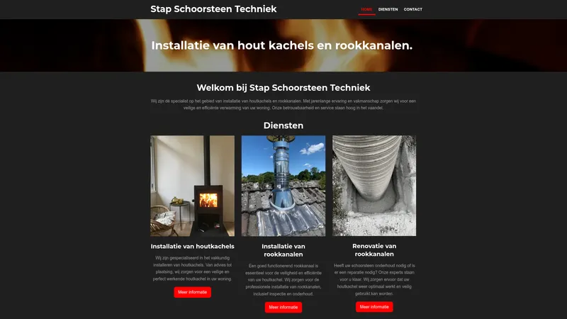 Website van Stap Schoorsteen Techniek
