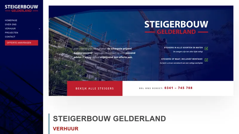 Website van Steigerbouw Gelderland