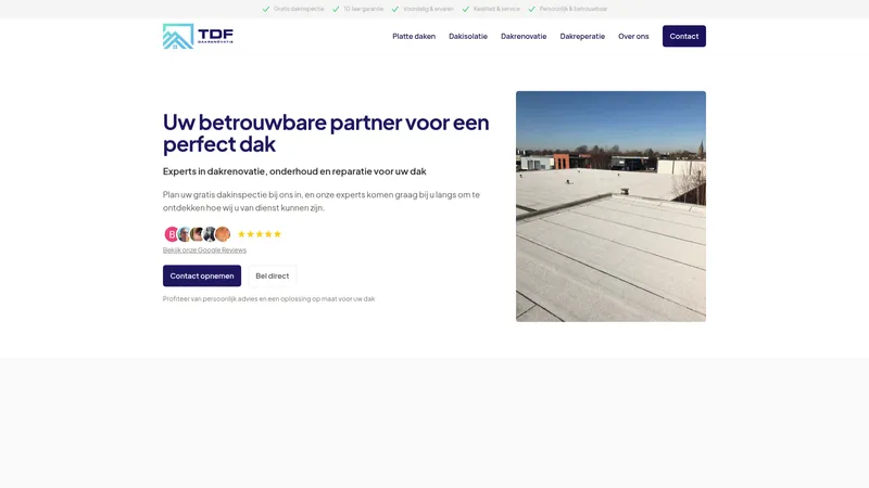 Website van TDF-Dakrenovatie
