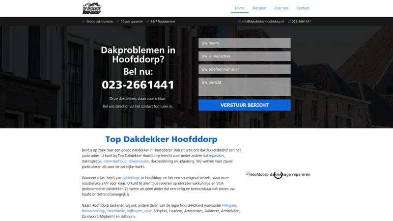 Website van Top Dakdekker Hoofddorp