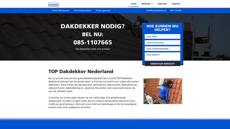 Website van Top Dakdekker Nederland