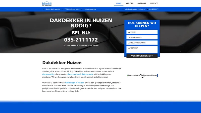 Website van Top Dakdekkers Huizen