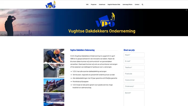 Website van V.D.O. (Vughtse Dakdekkers Onderneming)