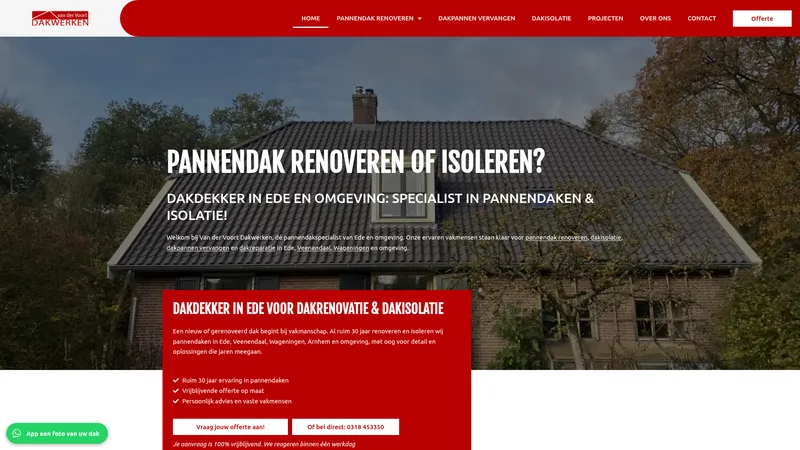 Website van Van der Voort Dakwerken