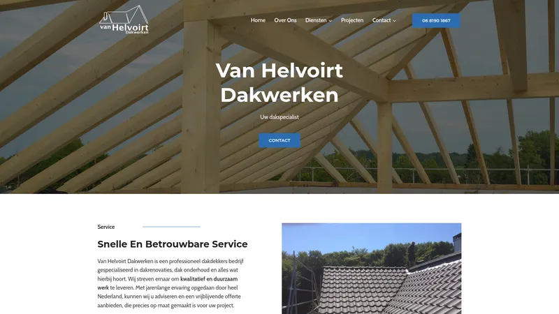 Website van Van Helvoirt Dakwerken