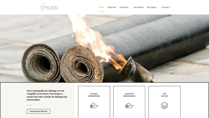 Website van Van Rens Dakbedekkingen