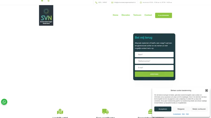 Website van Ventilatie Reiniging Nederland