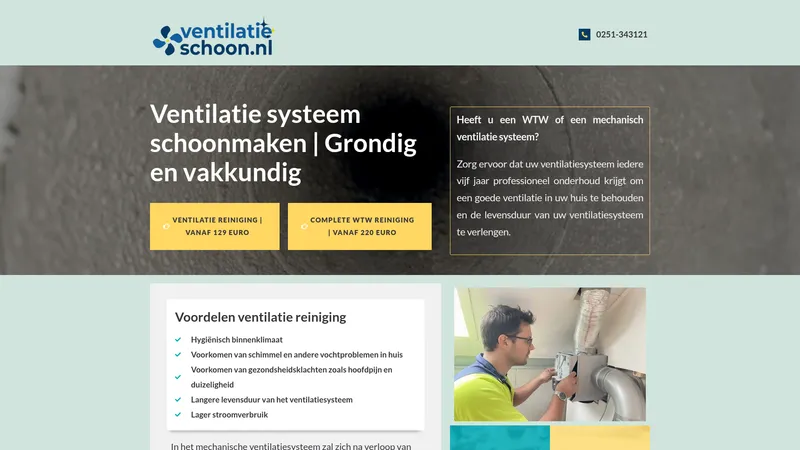 Website van Ventilatieschoon