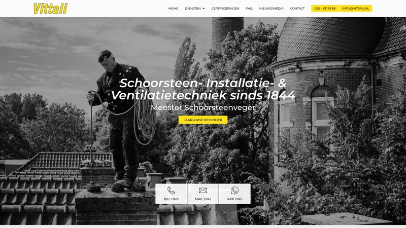 Website van Vittali V.O.F.