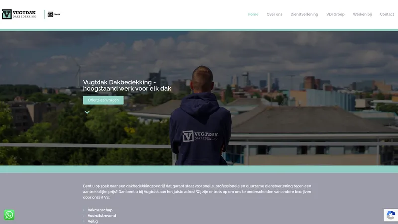 Website van Vugtdak Dakbedekking BV