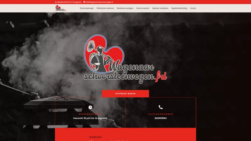 Website van Wagenaar Schoorsteenvegen