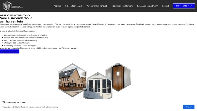 Website van WB Trading & Consultancy