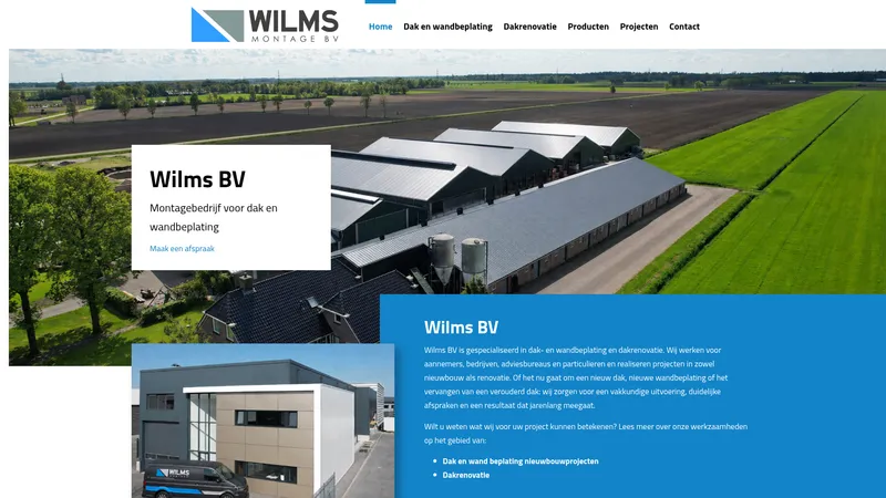 Website van Wilms BV