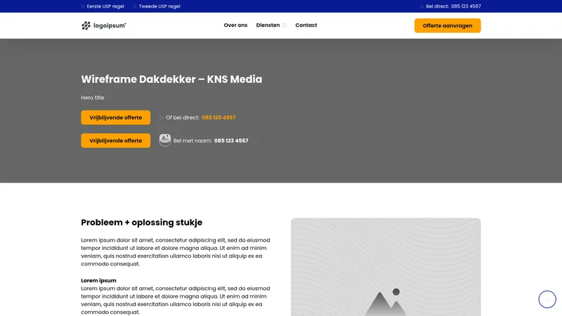 Website van Wireframe Dakdekker - KNS Media