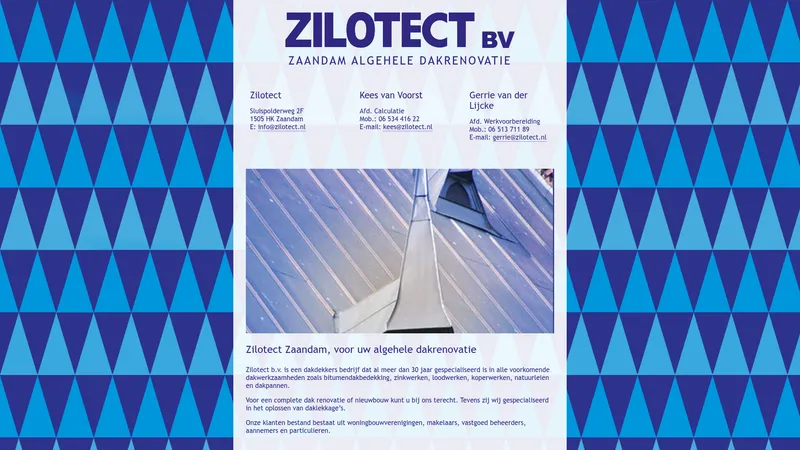 Website van Zilotect B.V