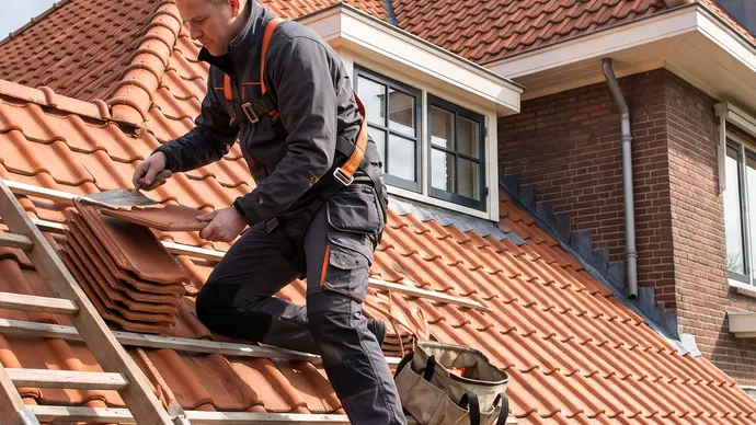 Dakreparatie aan villa in Breda